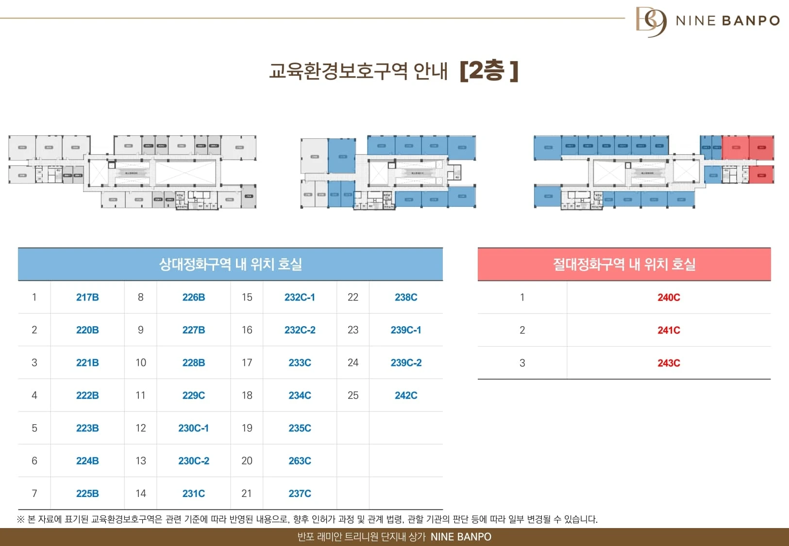 나인반포 래미안 트리니원 상가 지상 2층 층별안내도 테마 특화 설계