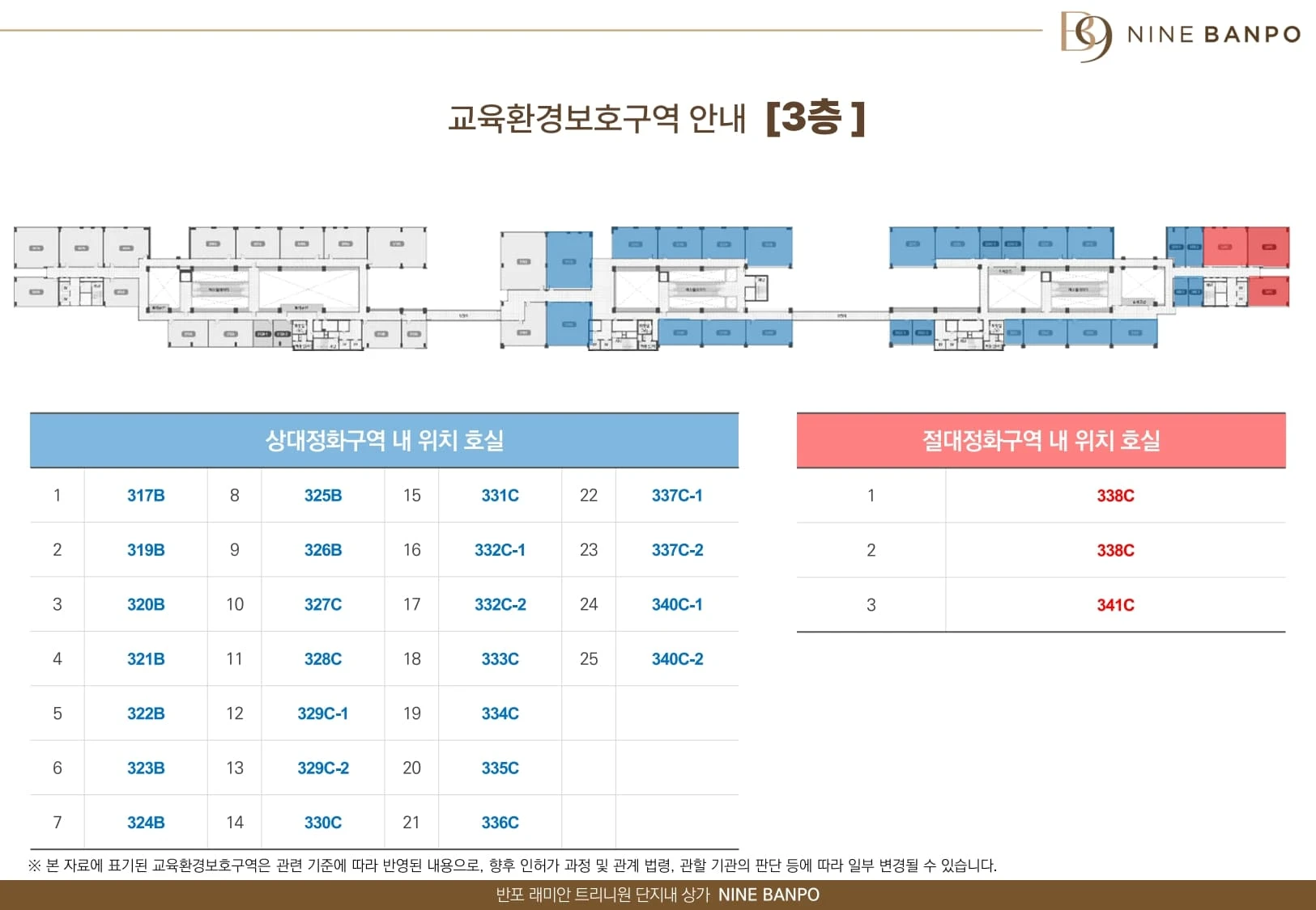 나인반포 래미안 트리니원 상가 지상 3층 층별안내도 근린생활시설