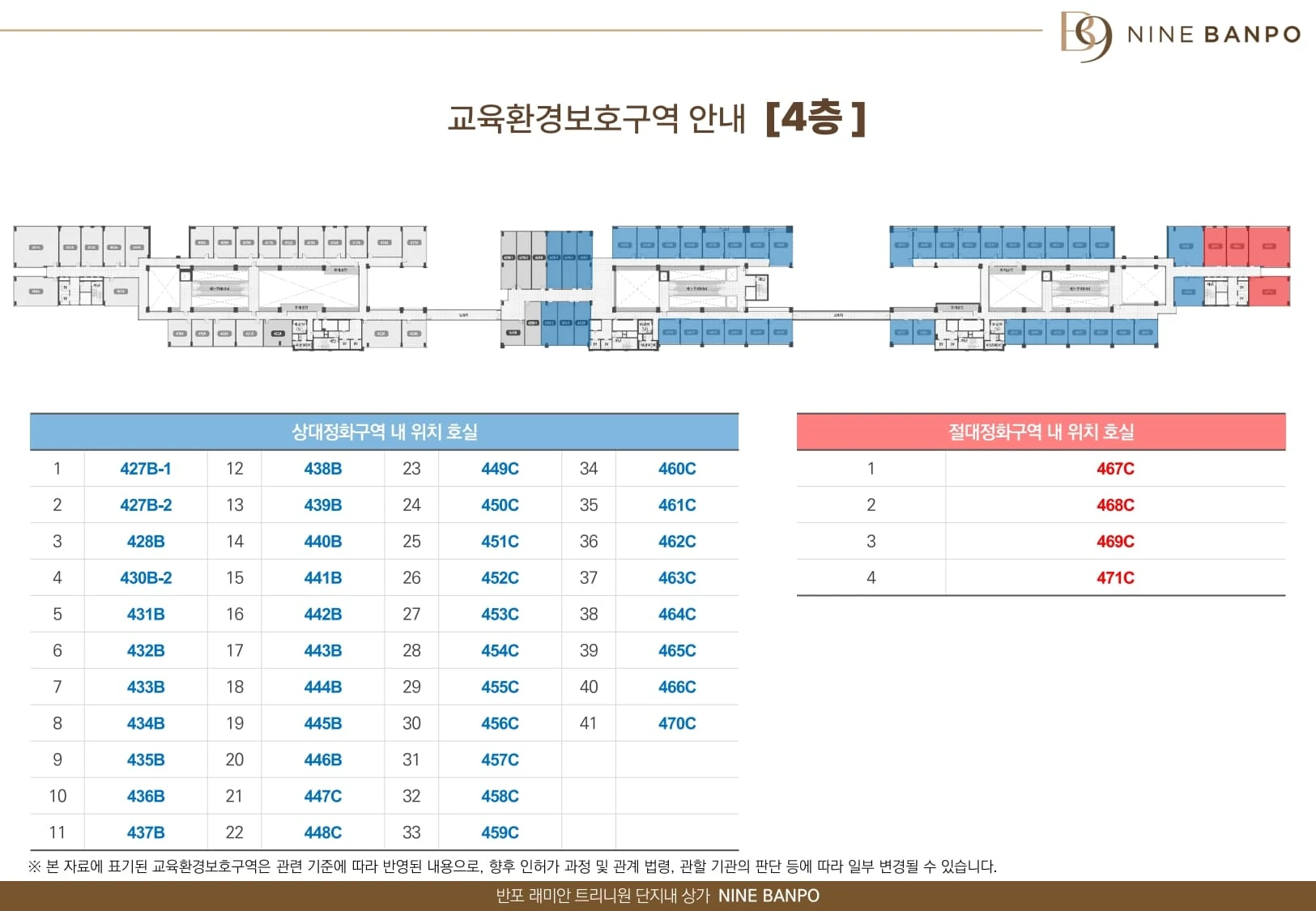 나인반포 래미안 트리니원 상가 지상 4층 층별안내도 학세권 맞춤 MD